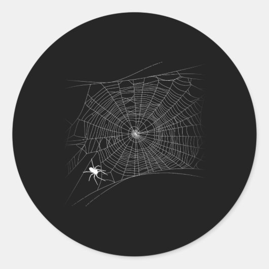 怖いクモの巣 – 黒い未亡人ハロウィーン ラウンドシール (正面)