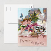 怖いクリスマスの悪魔と悪い子リスト警告 ポストカード (正面/裏面)