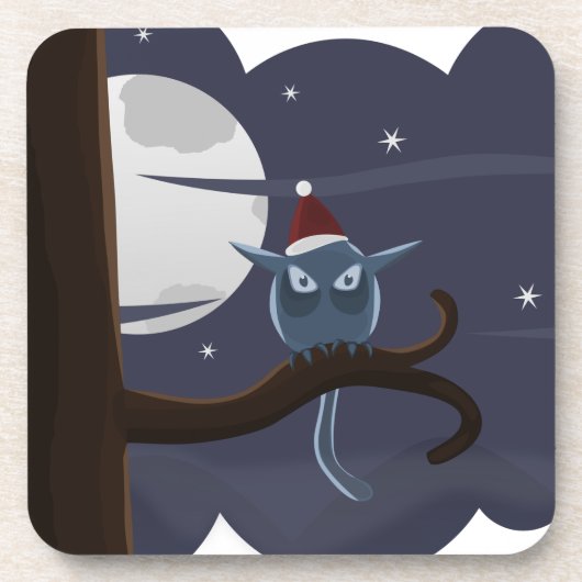 怖いクリスマス・フクロウ コースター (正面)