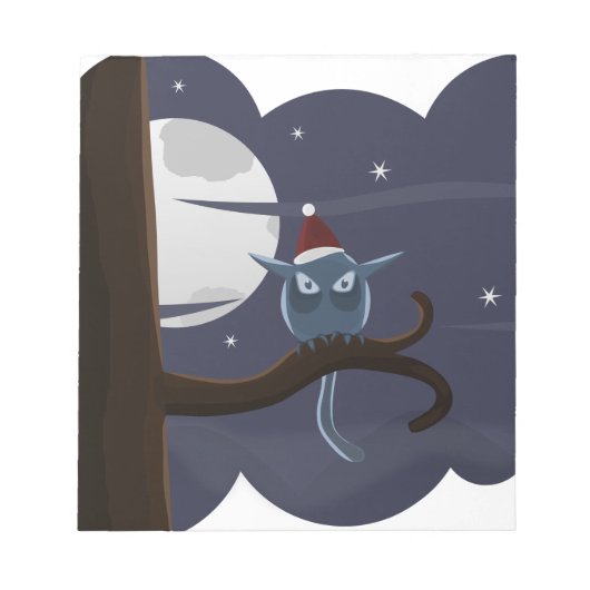 怖いクリスマス・フクロウ ノートパッド (正面)