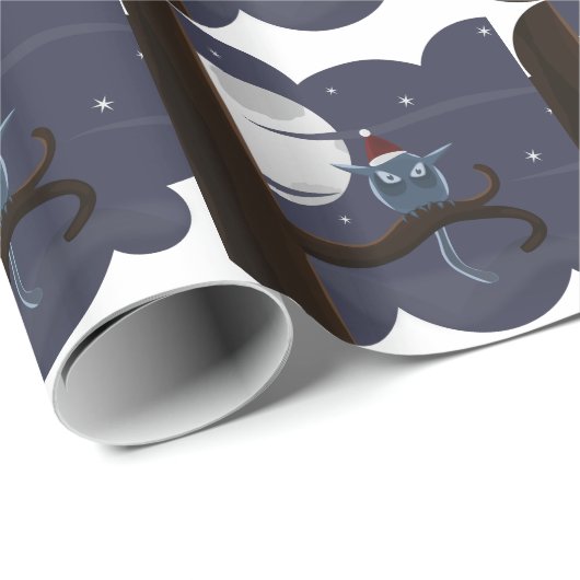 怖いクリスマス・フクロウ ラッピングペーパー (ロールコーナー)