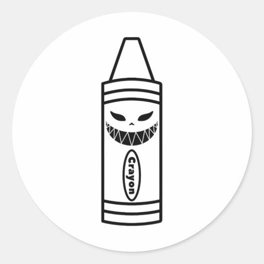 怖いクレヨンボックスハロウィーン簡単衣装カップルAd ラウンドシール (正面)