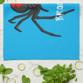 怖いクロゴケグモのイラスト キッチンタオル (折り畳み)