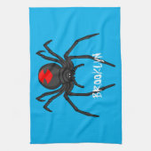 怖いクロゴケグモのイラスト キッチンタオル (縦)