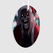 怖いクール怖い怖いスカルサンタクロースクリスマス オーナメント (正面)