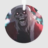 怖いクール怖い怖いスカルサンタクロースクリスマス オーナメント (裏面)