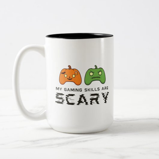 怖いゲームのハロウィーン ツートーンマグカップ (左)