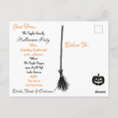 怖いゴシックの女の子とカボチャハローウィンパーティ ポストカード (裏面)