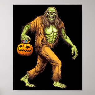 怖いサスカッチビッグフット運ゾンビズハロウィーン ポスター