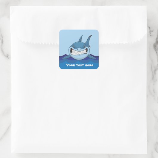 怖いシャーク追加文字スクエアステッカー スクエアシール (バッグ)