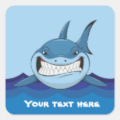 怖いシャーク追加文字スクエアステッカー スクエアシール (正面)