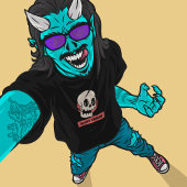 怖いシーズンカートゥーンスカルハロウィーン Tシャツ