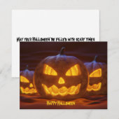 怖いジャックオランタンカボチャハッピーハローウィンカード (正面/裏面)