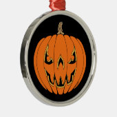 怖いジャックオーランタン・ハロウィンデザイン メタルオーナメント (右)