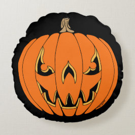 怖いジャックオーランタン・ハロウィンデザイン ラウンドクッション