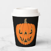 怖いジャックオーランタン・ハロウィンデザイン 紙コップ (裏面)
