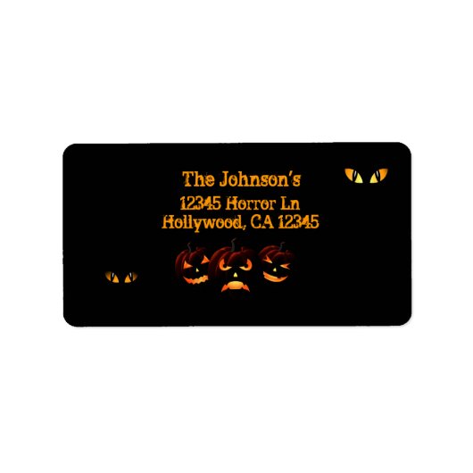 怖いジャック・オランタンと目の住所 シール (正面)