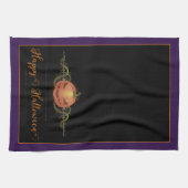 怖いジャック・オ・ランタンのハロウィーン |紫 キッチンタオル (横)