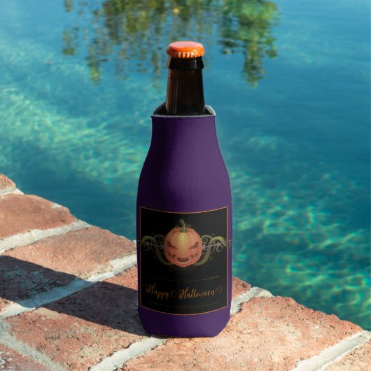 怖いジャック・オ・ランタンのハロウィーン |紫 ボトルクーラー (インサイチュ プール)