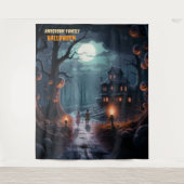 怖いジャック・オ・ランタンの木のハロウィンつるズ タペストリー (正面)