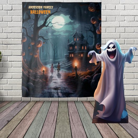 怖いジャック・オ・ランタンの木のハロウィンつるズ タペストリー