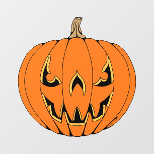 怖いジャック・オ・ランタン・ハロウィンデザイン ウィンドウサイン