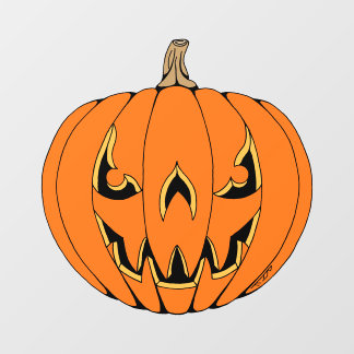 怖いジャック・オ・ランタン・ハロウィンデザイン ウィンドウサイン