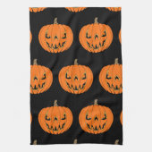 怖いジャック・オ・ランタン・ハロウィンデザイン キッチンタオル (縦)