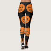 怖いジャック・オ・ランタン・ハロウィンデザイン レギンス (裏面)