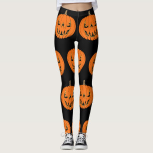 怖いジャック・オ・ランタン・ハロウィンデザイン レギンス