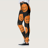 怖いジャック・オ・ランタン・ハロウィンデザイン レギンス (左)