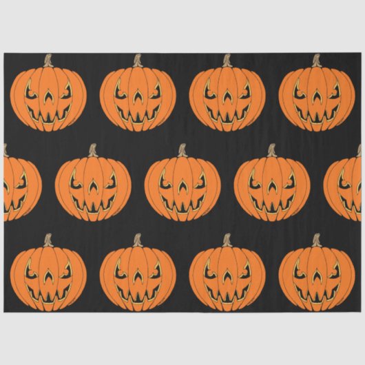 怖いジャック・オ・ランタン・ハロウィンデザイン 薄葉紙 (正面)