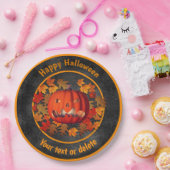 怖いジャック – O' – ランタンパーソナライズされたハロウィン ペーパープレート (パーティー)