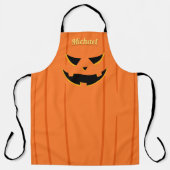 怖いジャックO'ランタンハロウィンオールオーバープリント エプロン (正面)