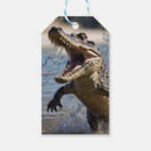 怖いジョーズ：オーストラリアのワニが飛び跳ね ギフトタグ (裏面)