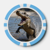 怖いジョーズ：オーストラリアのワニが飛び跳ね ポーカーチップ (正面)