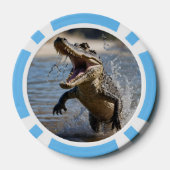 怖いジョーズ：オーストラリアのワニが飛び跳ね ポーカーチップ (裏面)