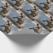 怖いジョーズ：オーストラリアのワニが飛び跳ね ラッピングペーパー (角)