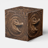 怖いジョーズ：オーストラリアのワニの木材プリント フェイバーボックス (裏面サイド)