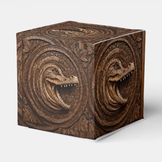 怖いジョーズ：オーストラリアのワニの木材プリント フェイバーボックス (裏面サイド)