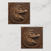 怖いジョーズ：オーストラリアのワニ・ウッド・プリント、 スクエア名刺 (正面/裏面)