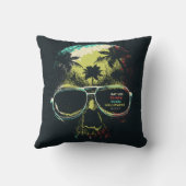 怖いスカルは、新しいハロウィーンナイトにYesを言う クッション (裏面)