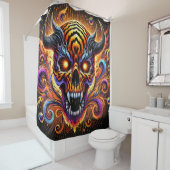 怖いスカルアート シャワーカーテン (インサイチュ)