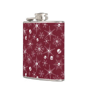 怖いスカルクレプマスクリスマススノーフレークレッド フラスク (左)