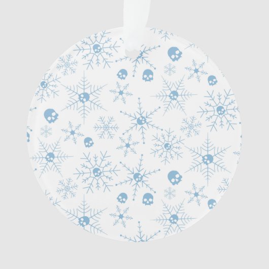 怖いスカルクレプマスクリスマススノーフレーク白 オーナメント (正面)