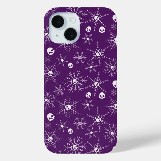 怖いスカルクレプマスクリスマススノーフレーク紫 Case-Mate iPhoneケース (裏面)