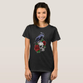 怖いスカル不気味鳥バイキングクロウフォレスト動物 Tシャツ (正面フル)