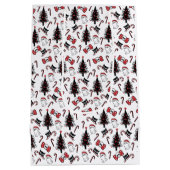 怖いスカル幽霊と吸血鬼キャット ミディアムペーパーバッグ (裏面)