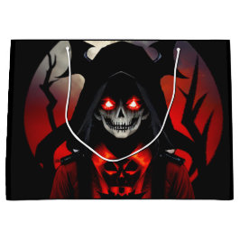 怖いスカル幽霊ハロウィーン ラージペーパーバッグ