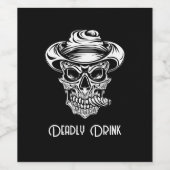 怖いスカル致命的なバイブハロウィーン ワインラベル (シングルラベル)